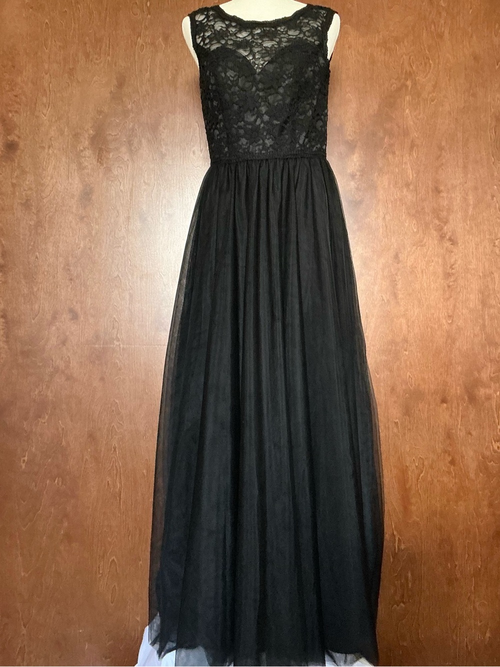 Morilee by Madeline Gardner Long Formal Gown Dress Size 12 Black Elegant Luxury - Picture 3 of 16
